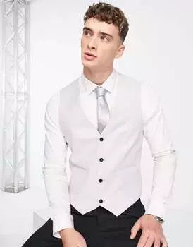 Свадебный супероблегающий жилет с микротекстурой ASOS