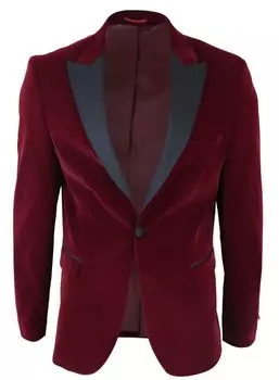 Свадебный выпускной смокинг-блейзер цвета винного бархата TruClothing, цвет wine