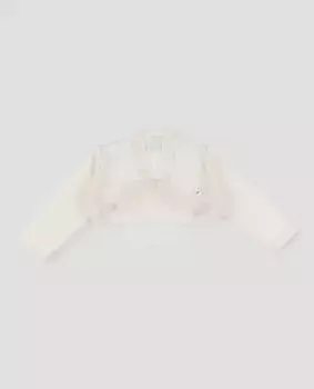 Свадебный жакет для девочки из хлопчатобумажного трикотажа Foque, цвет Crudo