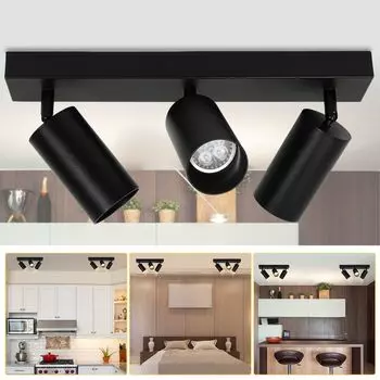 SWANEW Потолочный светильник Потолочные светильники Ретро GU10 4 Вт Вращающийся светодиодный потолочный светильник для прихожей 3 лампы, серебро