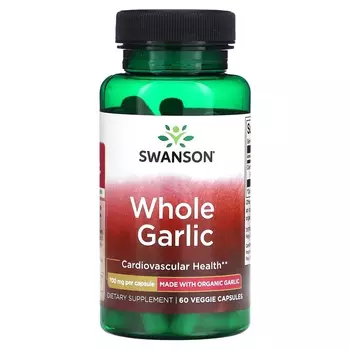 Swanson, Цельный чеснок, 700 мг, 60 растительных капсул