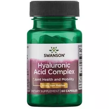Swanson, Комплекс гиалуроновой кислоты 33 мг, 60 капсул.