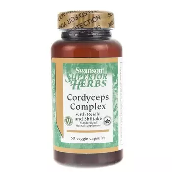 Swanson, Комплекс кордицепса, БАД, 60 капсул