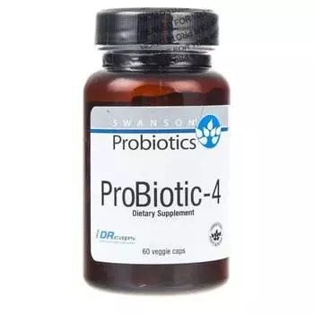 Swanson, ProBiotic-4, 60 капсул