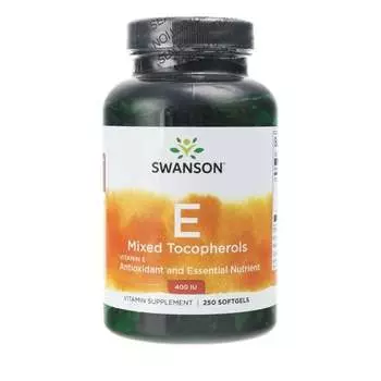 Swanson, Витамин Е (смесь токоферолов) 400 МЕ, 250 капсул