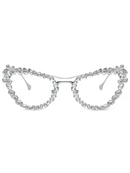 Swarovski очки-клипоны с кристаллами, серебристый