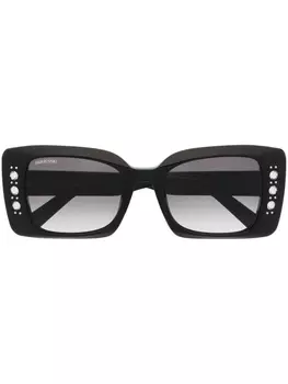 Swarovski солнцезащитные очки в квадратной оправе с кристаллами, черный
