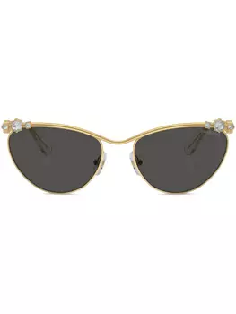 Swarovski солнцезащитные очки в оправе 'кошачий глаз' с кристаллами, золотой