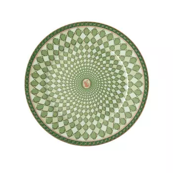 Swarovski x SIGNUM Тарелка для хлеба Fern 18 см Rosenthal, белый/золотой/зеленый