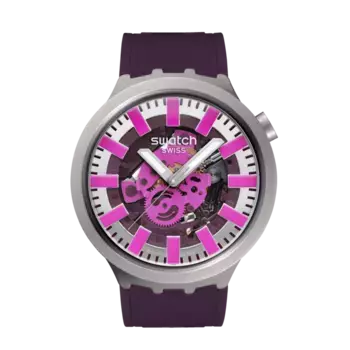 Swatch AUDACIOUS ACAI фиолетовые женские часы с каучуковым ремешком, пурпурный