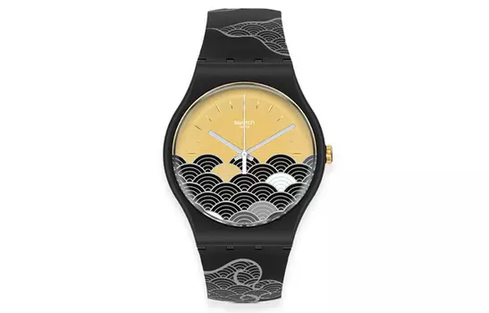 SWATCH Черные часы унисекс SO32Z105