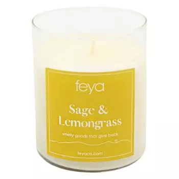 Свеча Feya с шалфеем и лемонграссом, 6,5 унций. Соевая свеча