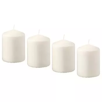 Свеча формовая, без запаха, бежевый, 8 см, HEMSJ IKEA