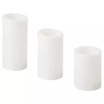 Свеча формовая, набор светодиодов, 3 шт., белая/внутри, DELLVTRD IKEA