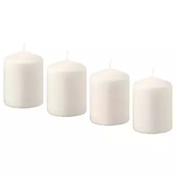 Свеча формовая, натуральная, 15 ч, 4 шт. HEMSJ IKEA