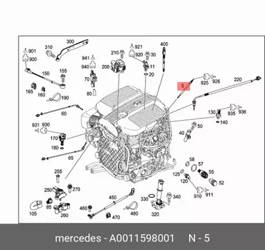 Свеча накала / pencil-type glow plug A0011598001 MERCEDES-BENZ