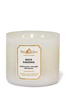Свеча с 3 фитилями White Gardenia, 14.5 oz / 411 g, Bath and Body Works