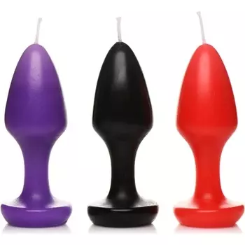 Свечи Master Series Kink Inferno Drip без запаха для сенсационных игр и пар БДСМ, безопасные для тела, парафиновый воск, анальная пробка, свеча в форме черного, фиолетового, красного