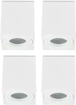 Sweet LED накладной точечный светильник для ванной комнаты, квадратный алюминиевый потолочный светильник GU10, белый накладной точечный светильник, набор из 4 шт.