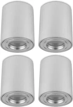 Sweet LED накладной точечный светильник для ванной комнаты GU10, алюминий, IP44, потолочный светильник, накладной точечный светильник, 4 шт., серебро