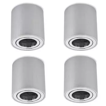 Sweet LED накладной точечный светильник GU10 из алюминия круглый потолочный накладной точечный светильник 4 шт., серебро