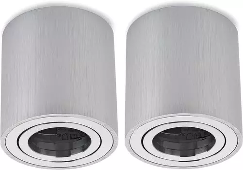 Sweet LED накладной точечный светильник GU10 алюминиевый круглый потолочный накладной точечный светильник 2 шт., серебро