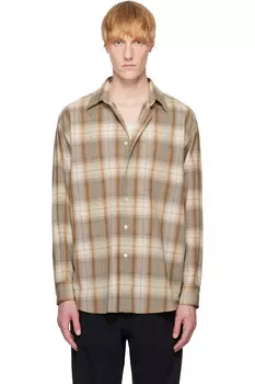 Сверхлегкая шерстяная клетчатая рубашка Auralee, мультиколор