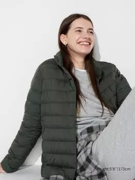 Сверхлегкий пуховик Uniqlo, зеленый