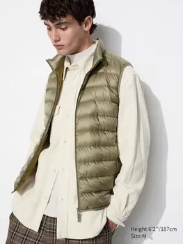 Сверхлегкий пуховый жилет Uniqlo, коричневый