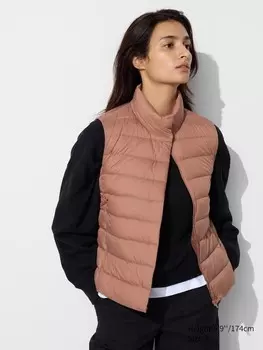 Сверхлегкий пуховый жилет Uniqlo, коричневый