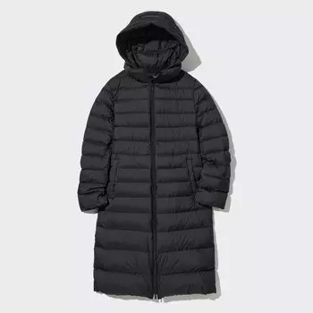 Сверхлегкое длинное пухово UNIQLO, черный