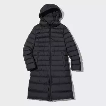 Сверхлегкое длинное пухово UNIQLO, черный