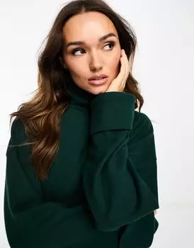 Сверхмягкий комбинированный воротник с воротником-стойкой и манжетами ASOS DESIGN сосново-зеленого цвета