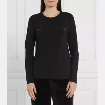 Сверху пижама обычного кроя. Emporio Armani, черный