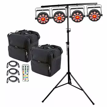 Светильник Chauvet Chauvet DJ FXpar 9 Compact Multi Effect Par Light (4-Pack) with Remote & Cases