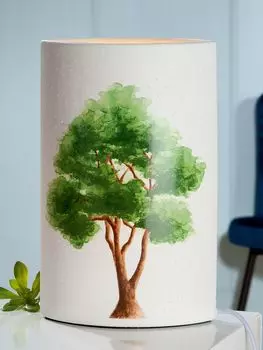 Светильник Gilde Эллипс "Дерево" белый цоколь Е 14, макс. 40 Вт, 220-240 Вольт В: 28 см Ш: 18 см Г: 10 см 32275