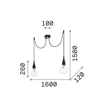 Светильник подвесной IdealLux, черный