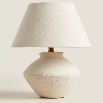 Светильник Zara Home Small Table With Earthenware Base, светло-кремовый