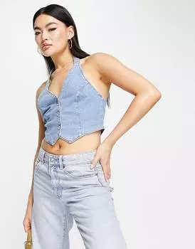Светлая джинсовая жилетка ASOS DESIGN