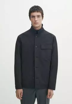Светлая куртка WITH CHEST POCKET Massimo Dutti, цвет mottled dark blue
