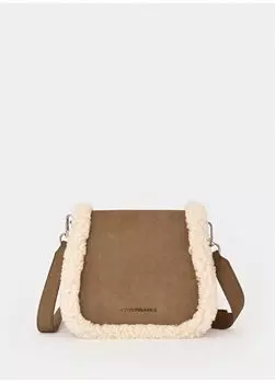 Светлая норковая женская кожаная сумка на плечо ELLINU2008 Les Visionnaires