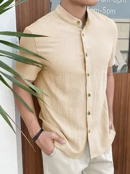 Светлая рубашка с короткими рукавами RSRT. для мужчин, лето Manfinity, хаки