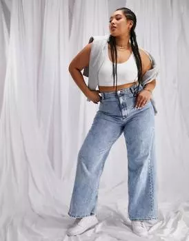 Светло-белые джинсы с высокой посадкой ASOS DESIGN Curve