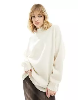 Светло-белый свитер оверсайз из смесовой шерсти Weekday Unni