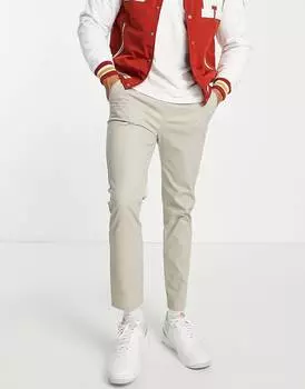 Светло-бежевые брюки чинос скинни с эластичной талией ASOS DESIGN