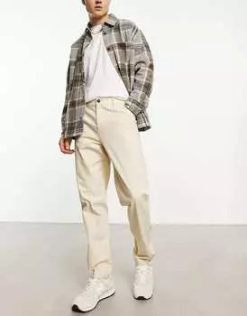 Светло-бежевые прямые чиносы ASOS DESIGN