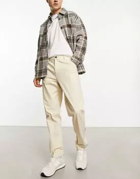 Светло-бежевые прямые чиносы ASOS DESIGN