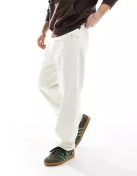 Светло-бежевые прямые джинсы Bershka в стиле 90-х годов