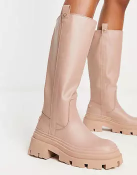 Светло-бежевые резиновые сапоги до колена River Island