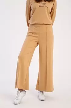 Светло-бежевые широкие спортивные штаны травяного цвета ALL DAY